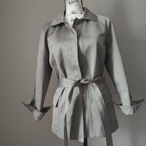 Talbots Italian Fabric Belted Short Trench Coat Jacket